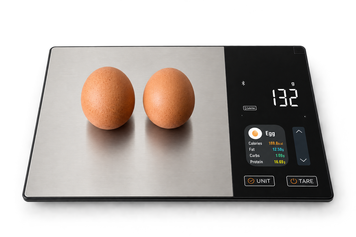 Balanza inteligente para cocina con conexión y cálculo de nutrientes