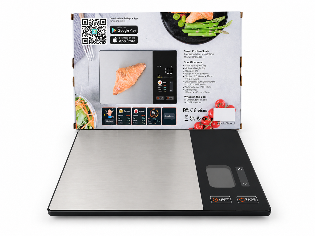 Balanza inteligente para cocina con conexión y cálculo de nutrientes