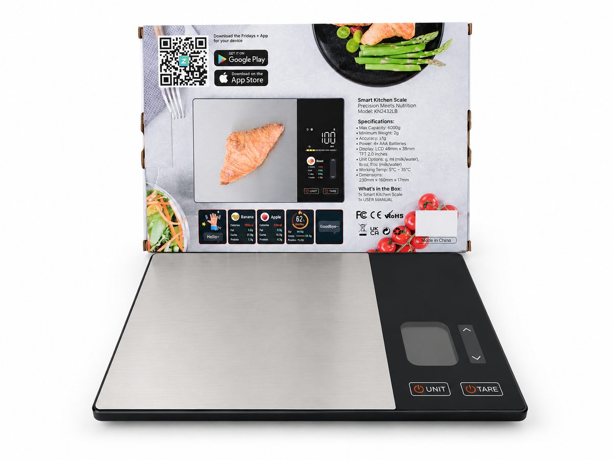 Balanza inteligente para cocina con conexión y cálculo de nutrientes